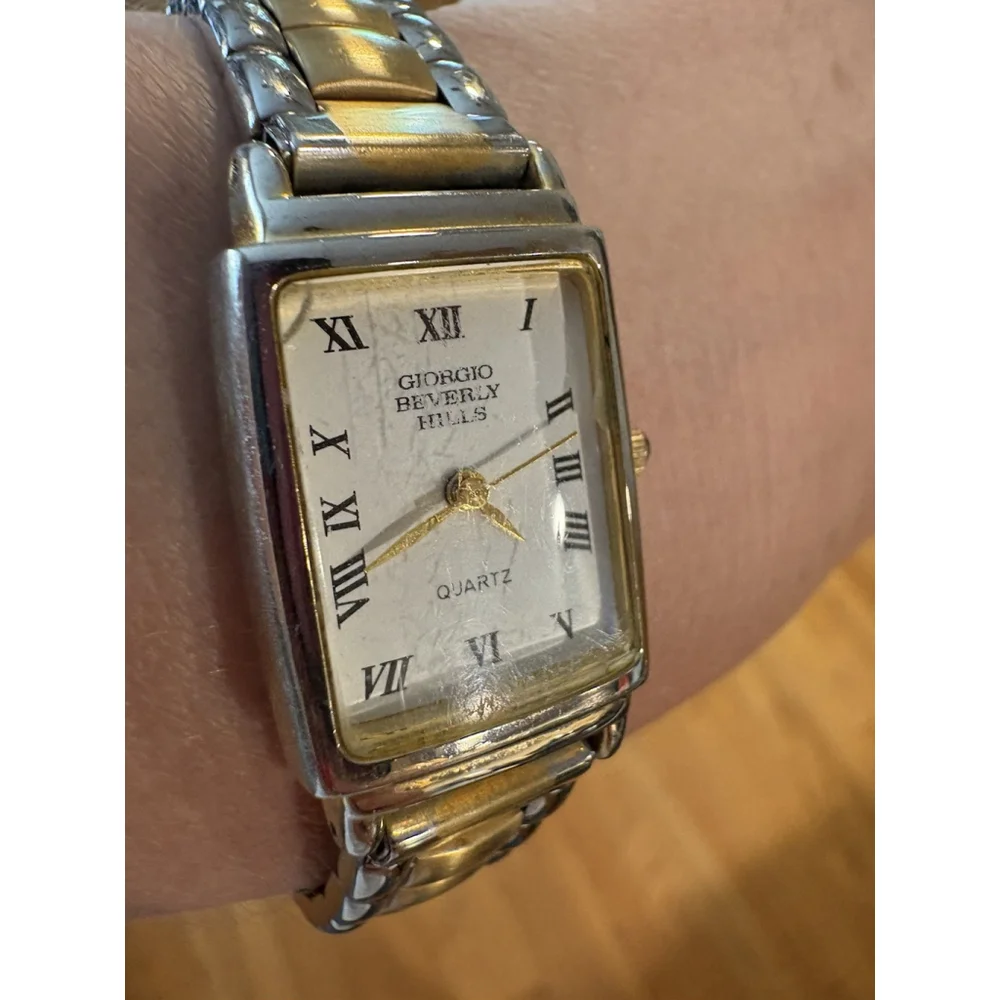 Vintage Giorgio Beverly Hills Two-Tone Quartz Watch – Gold & Silver